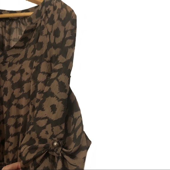 Express Leopard Print Dress Flowy Loose Modest - Picture 2 of 8